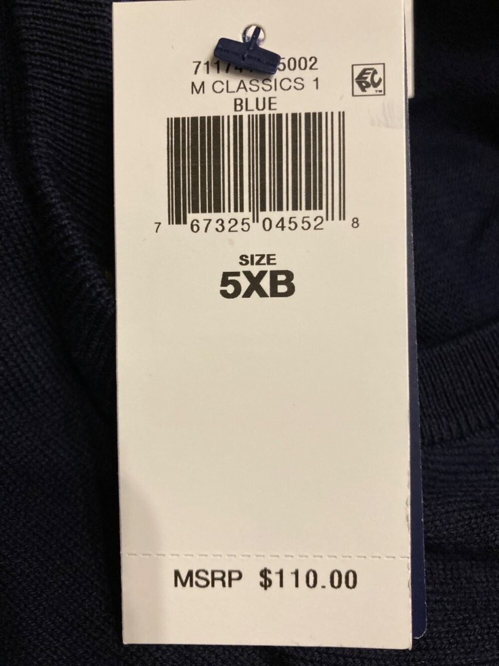 Polo Ralph Lauren V-Neck Pima Cotton Sweater Blue Big & Tall 5XB New With Tag - Picture 3 of 4